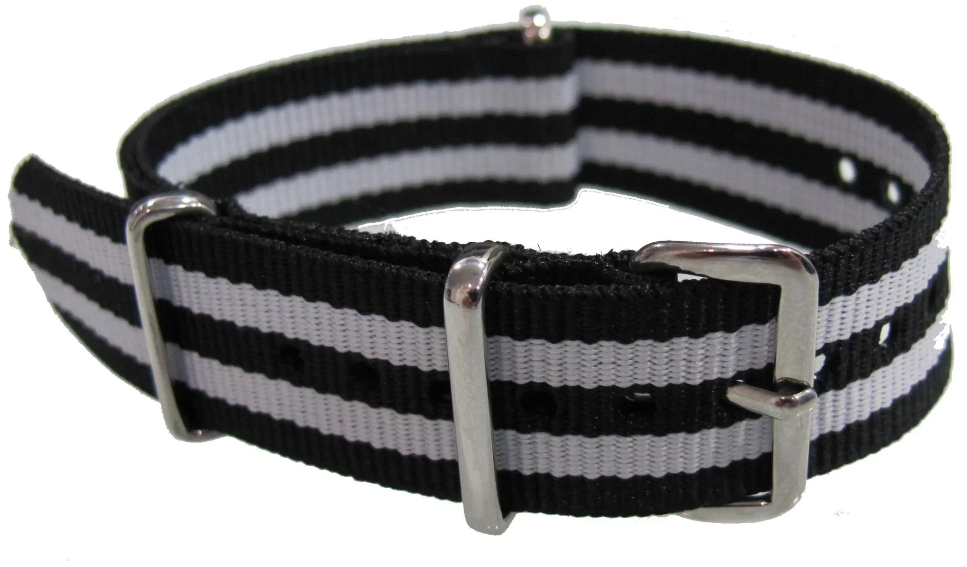 Watch NATO Strap Black/White - NATO nylon watch strap