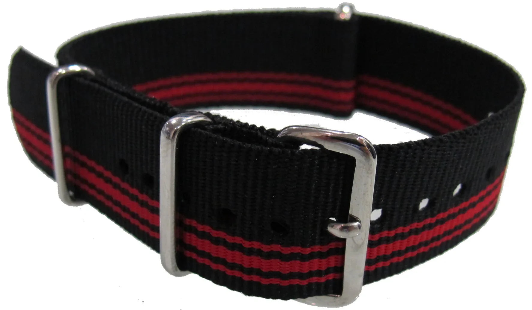 Watch NATO strap Black/Red light bands - NATO nylon watch strap