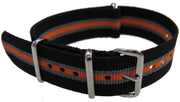 Watch NATO strap Black/Grey/Orange