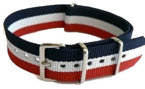 Watch NATO Strap Blue/White/Red