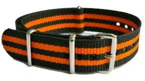 Watch NATO strap Black/orange - NATO nylon watch strap