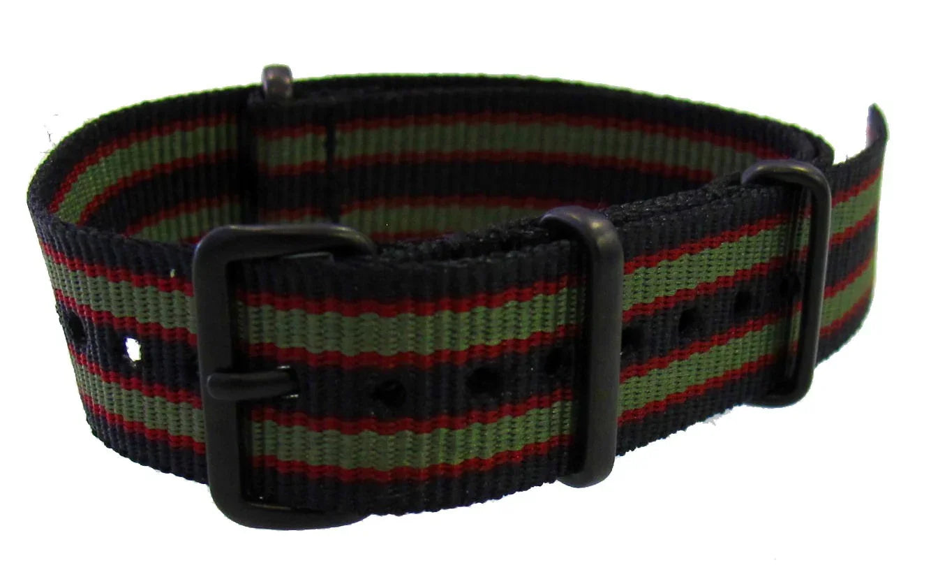 Black/Red/khaki"Bond" NATO watch strap PVD - NATO nylon watch strap
