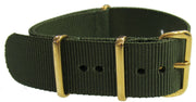 Watch NATO strap khaki buckles gold 