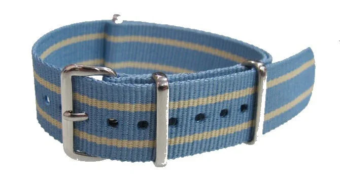 NATO watch strap Light blue/Sand - NATO nylon watch strap