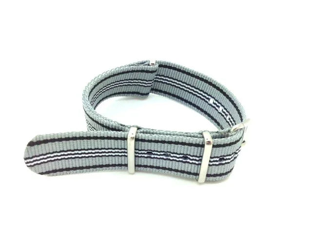 Watch NATO strap grey/black/white - NATO nylon watch strap