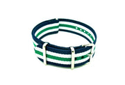Watch NATO strap navy/white/green - NATO nylon watch strap