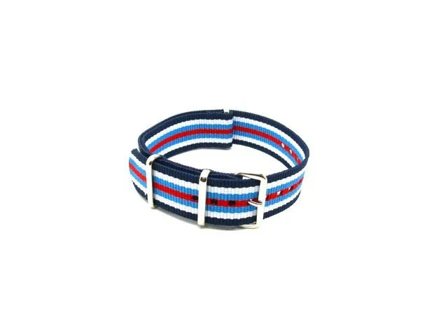 Watch NATO strap blue//white/blue/red - NATO nylon watch strap