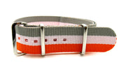 Watch NATO Strap grey/white/orange - NATO nylon watch strap