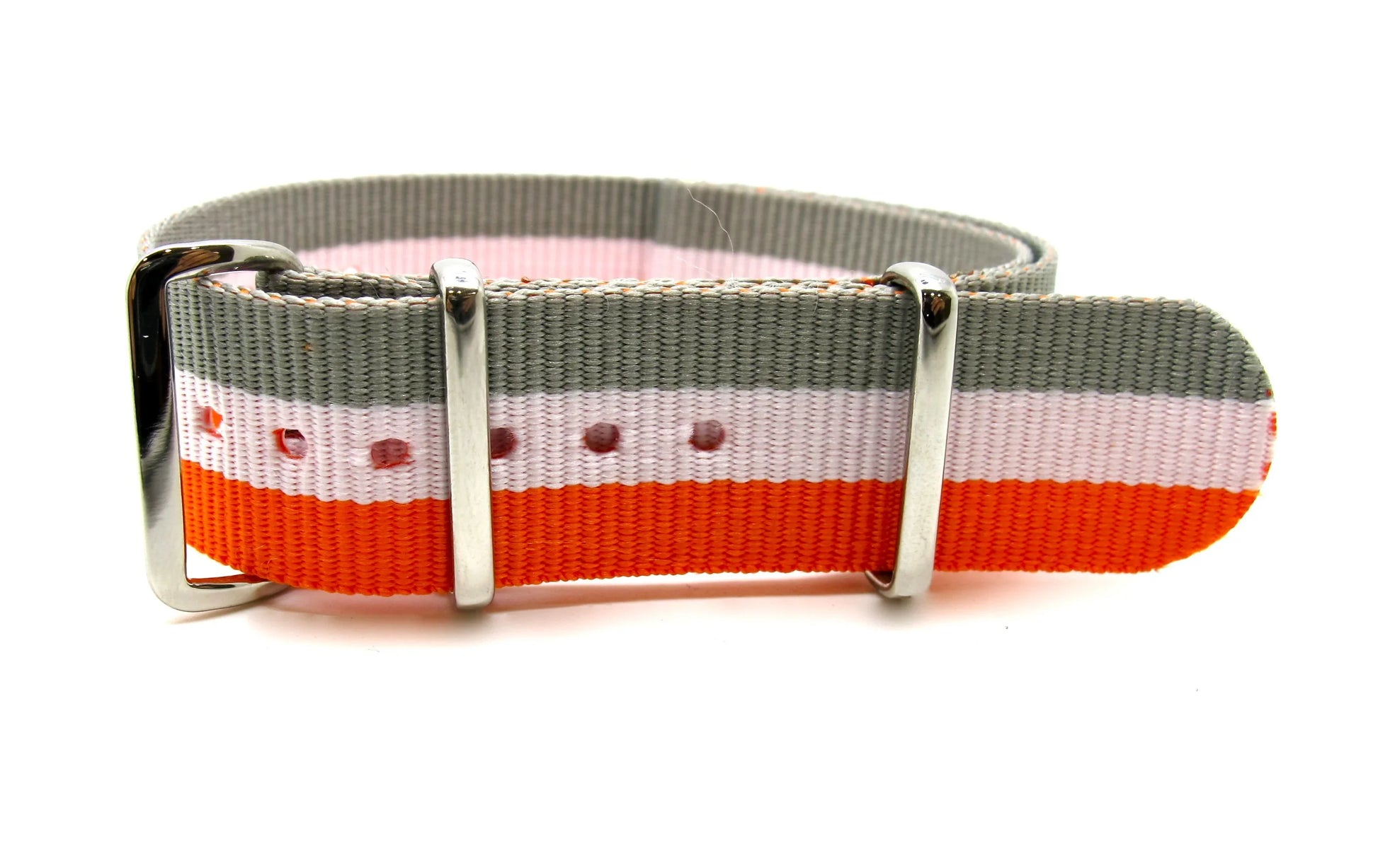 Watch NATO Strap grey/white/orange - NATO nylon watch strap