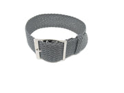 Perlon Watch Strap - Black/Grey - NATO nylon watch strap