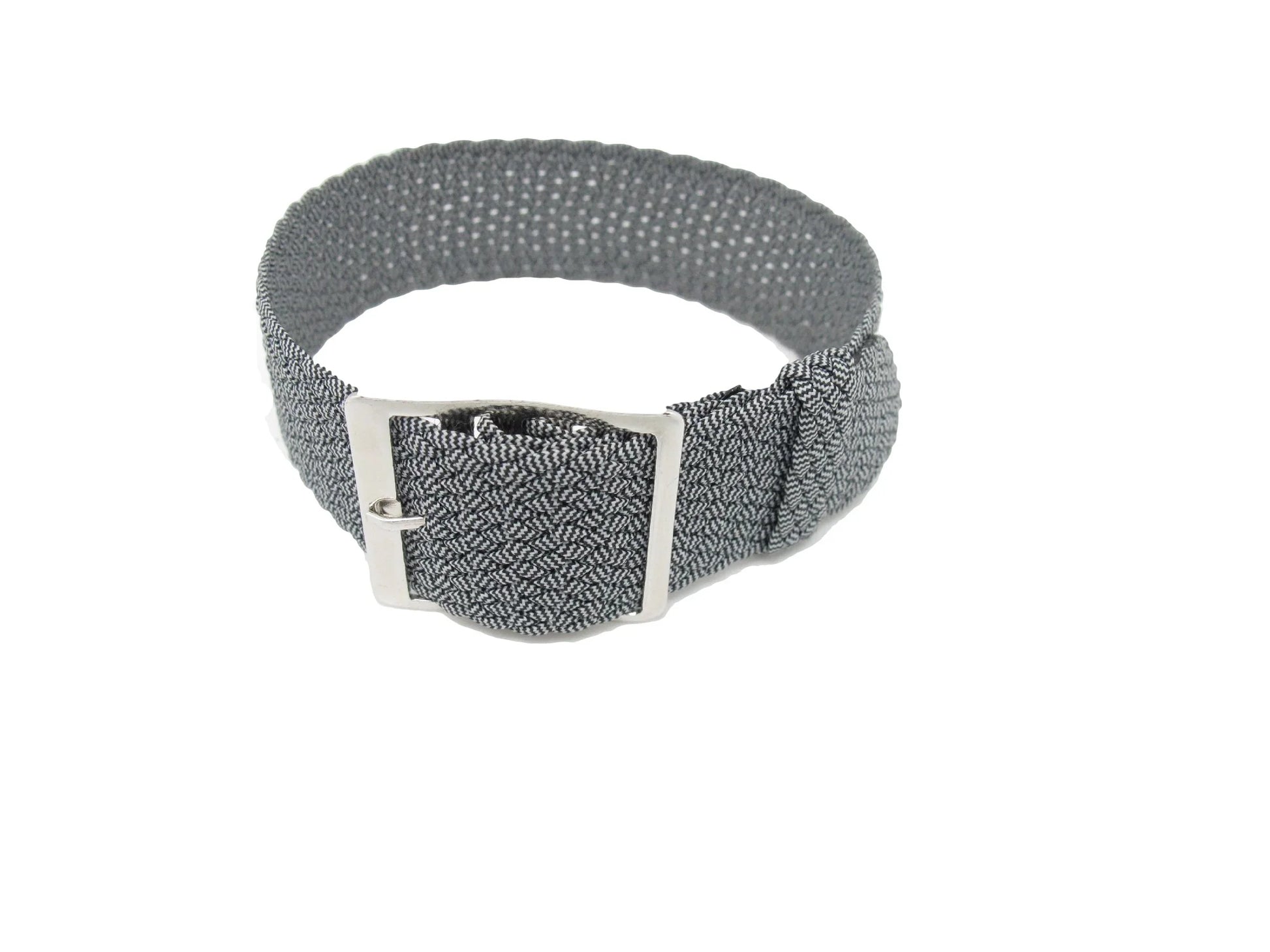 Perlon Watch Strap - Black/Grey - NATO nylon watch strap