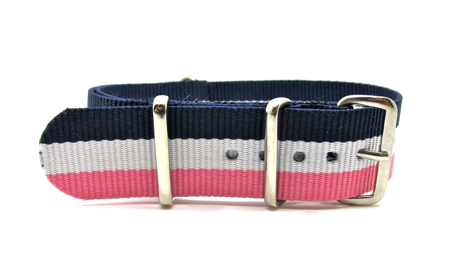 Black/White/Pink NATO watch strap