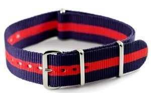 Bracelet nylon NATO Bleu/Rouge
