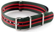 Bracelet nylon NATO Vert/Rouge/Noir