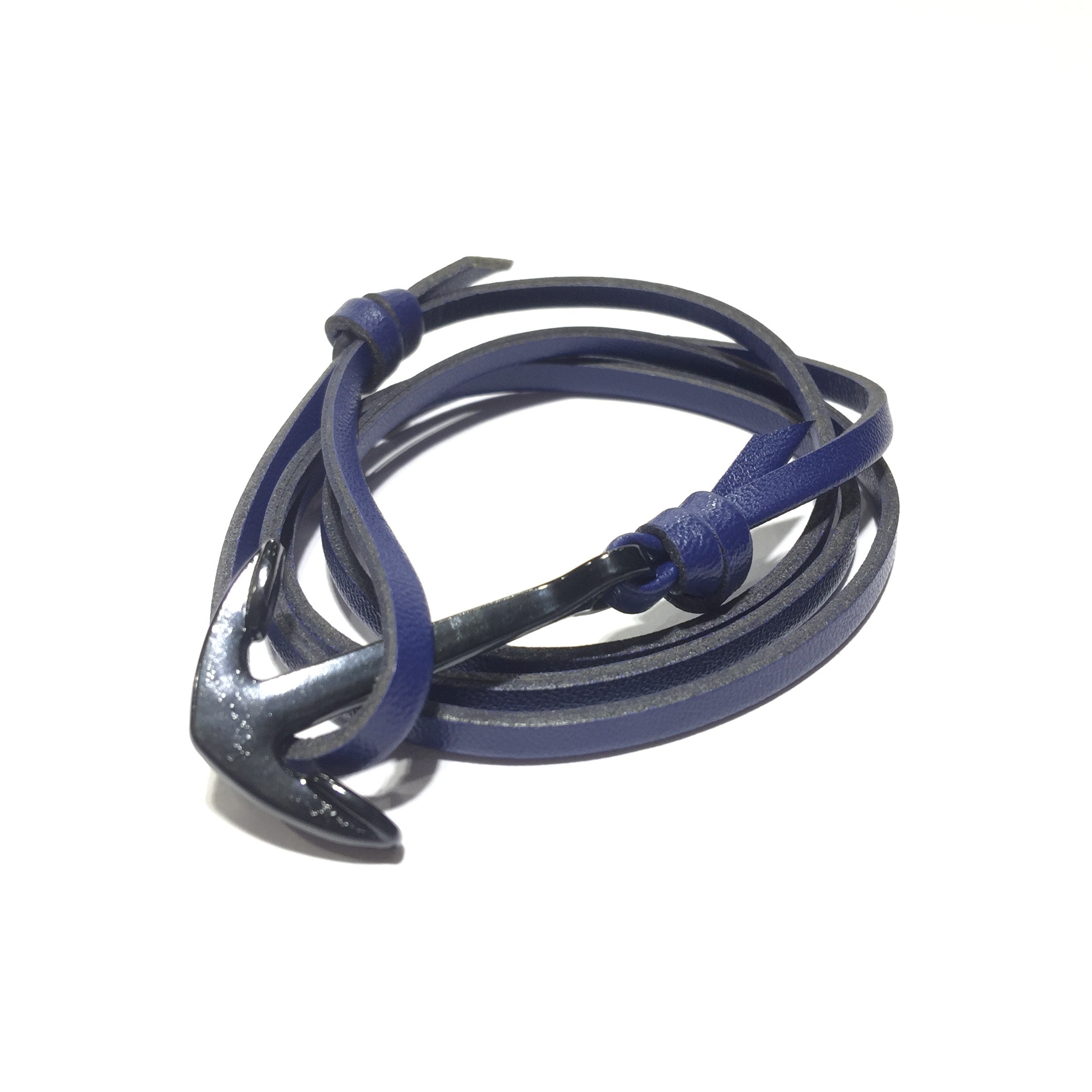 Leather anchor bracelet