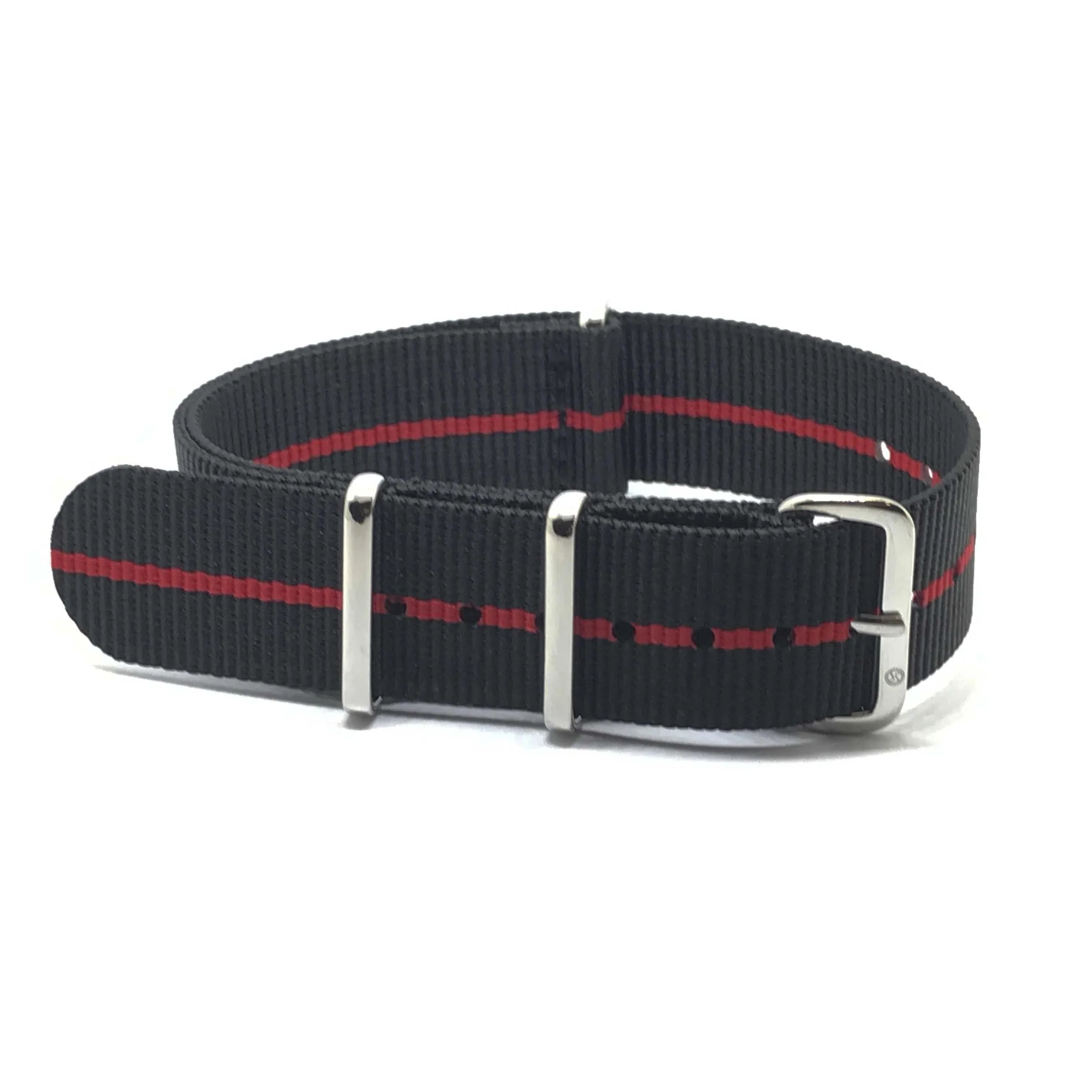 NATO Black/Red - NATO nylon watch strap