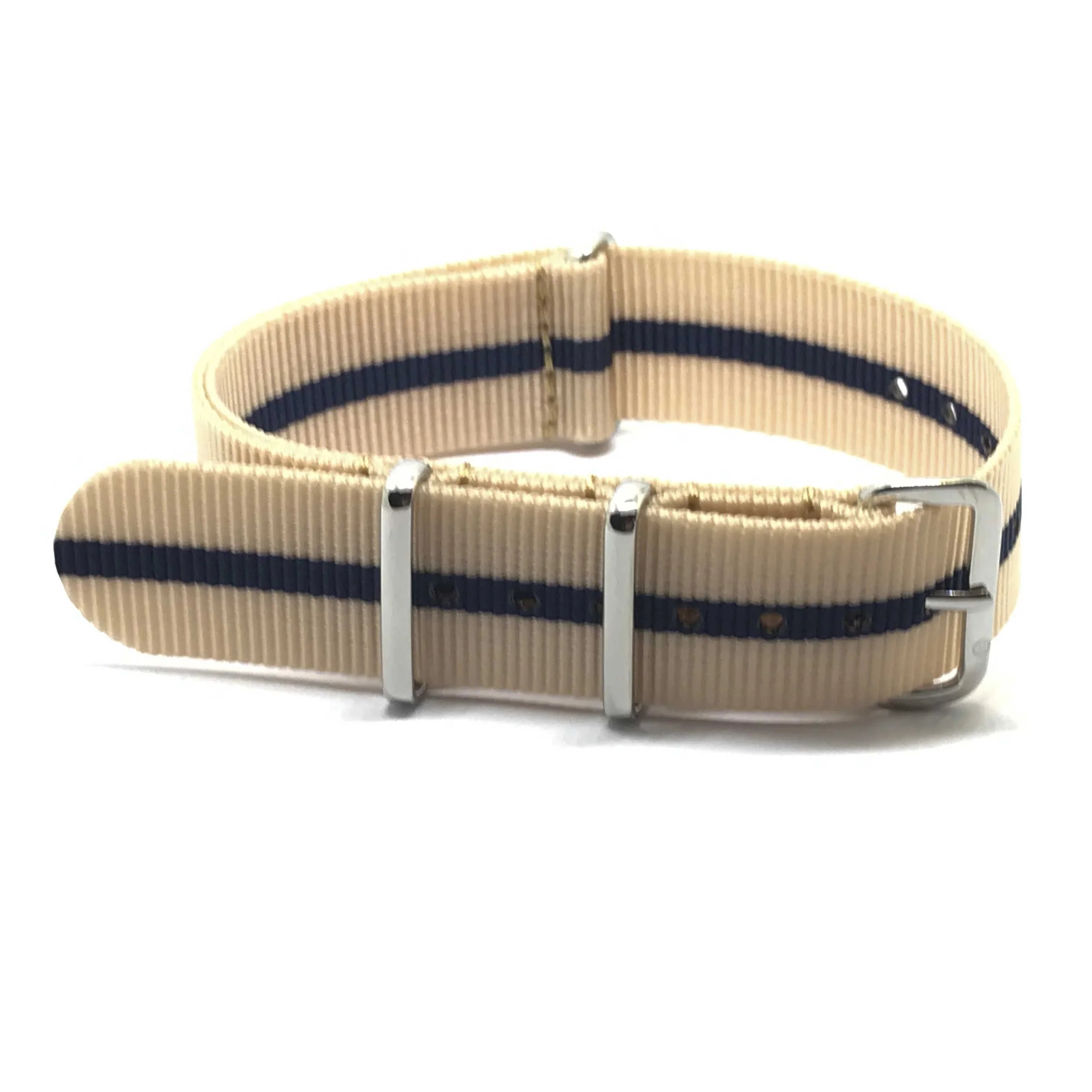 NATO Beige/Blue - NATO nylon watch strap