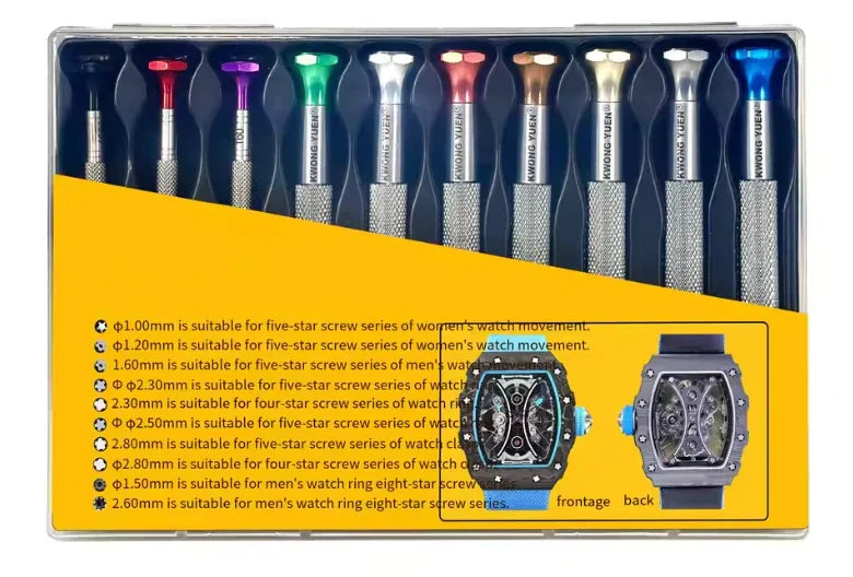 Set of 10 specific screwdrivers for Richard Mille watches - watchmaking tool