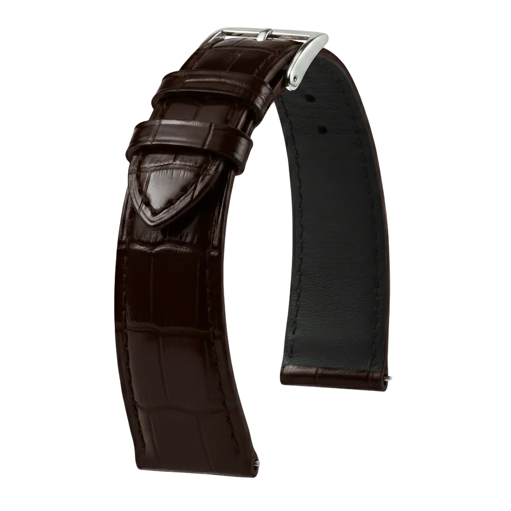 KronoKeeper strap - Felix Alligator bespoke glossy - dark coffee
