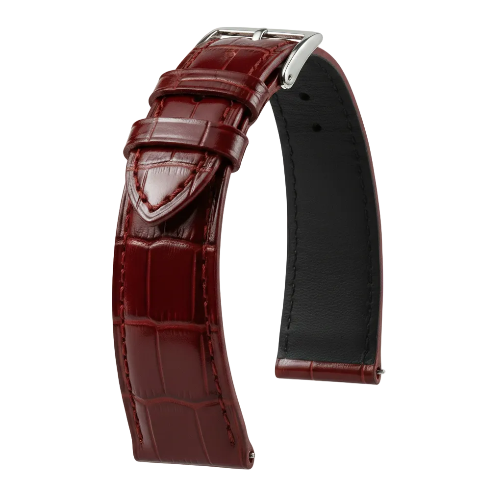 KronoKeeper strap - Felix Alligator bespoke glossy - red ruby