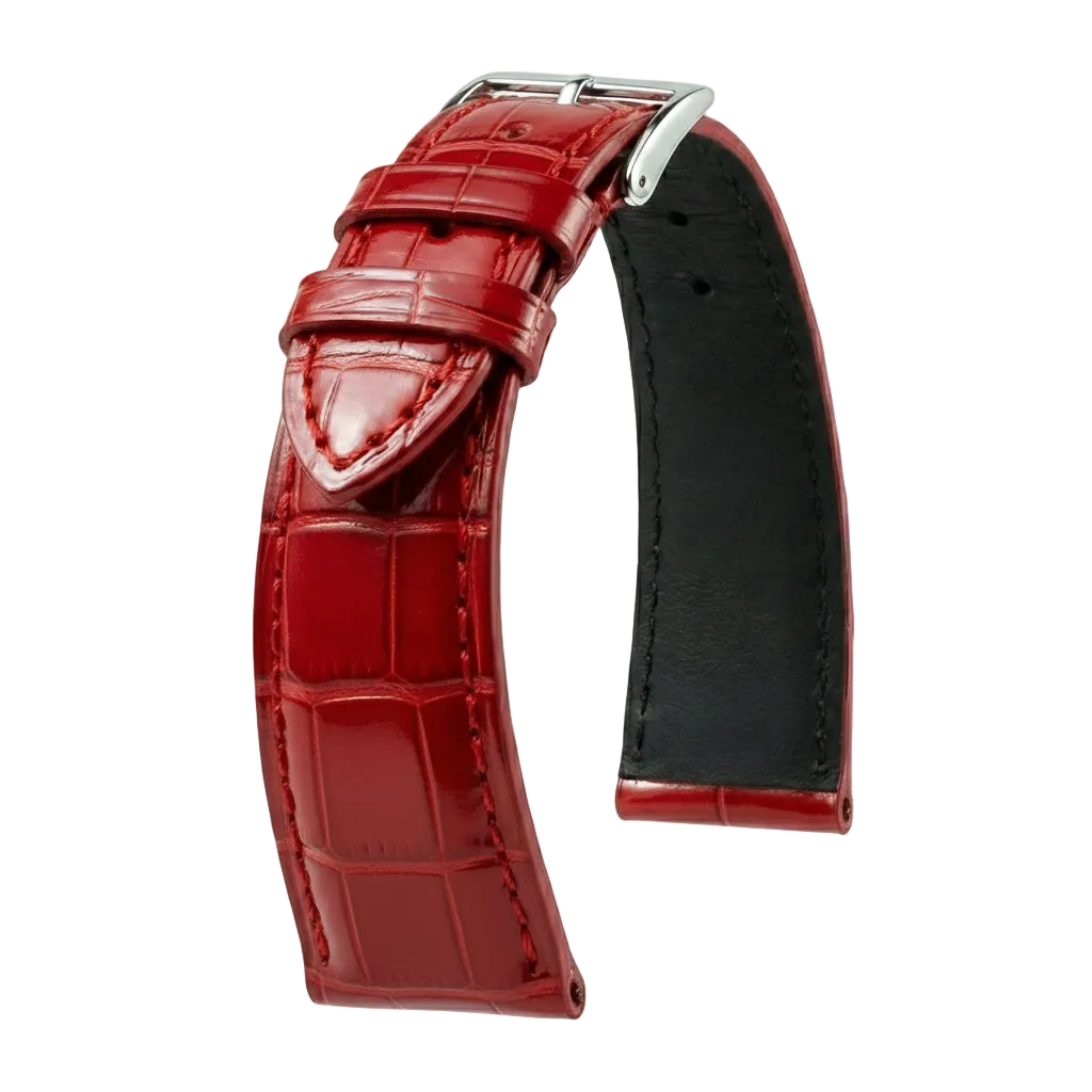 KronoKeeper strap - Felix Alligator bespoke glossy - china red