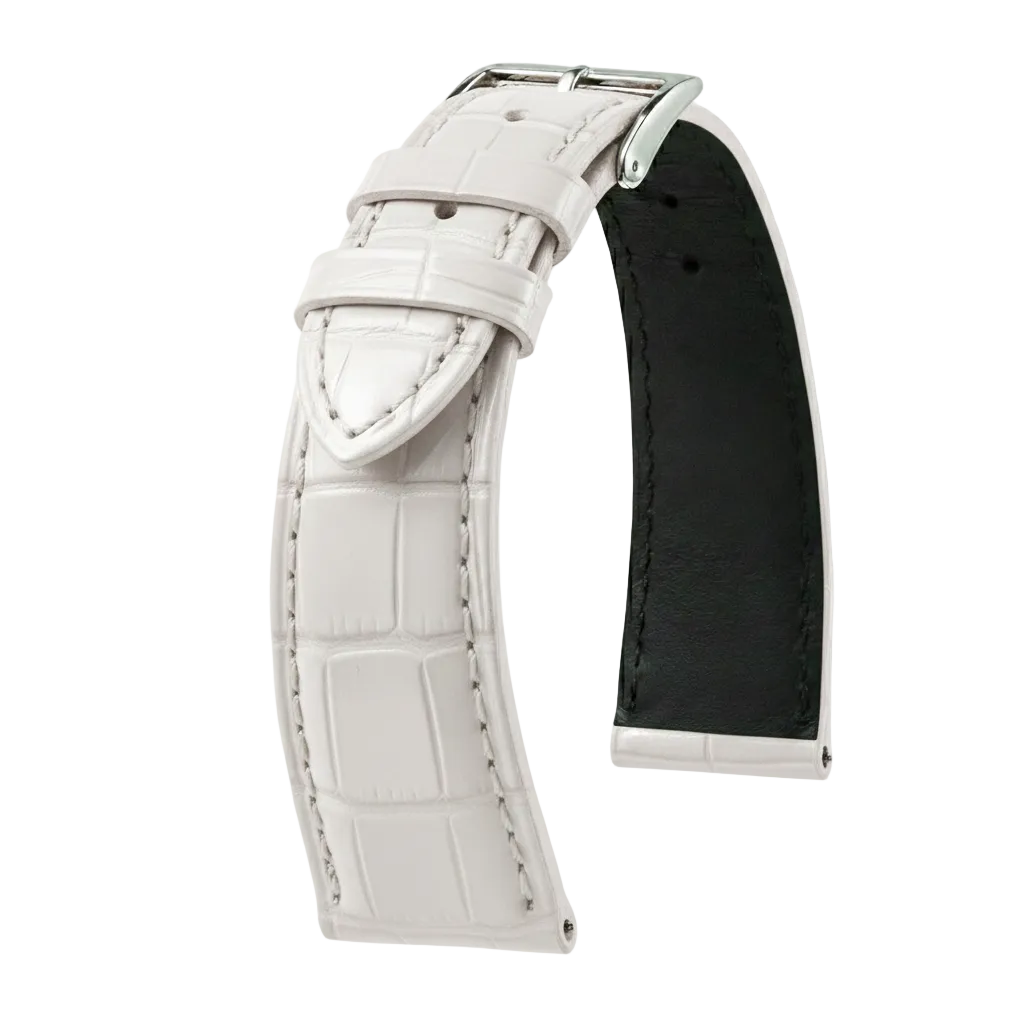 KronoKeeper strap - Felix Alligator bespoke glossy - white