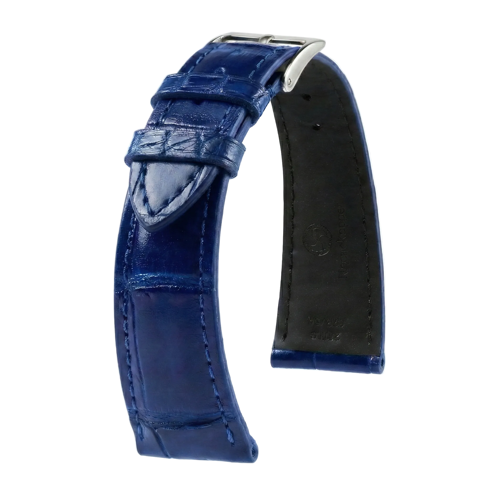KronoKeeper strap - Felix Alligator bespoke glossy - blue denim
