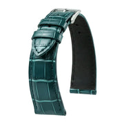 KronoKeeper strap - Felix Alligator bespoke glossy - blue peacock - alligator leather watch strap