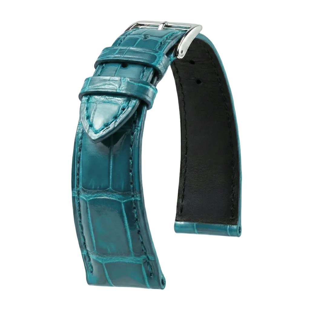 KronoKeeper strap - Felix Alligator bespoke glossy - Turkish light blue
