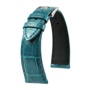KronoKeeper strap - Felix Alligator bespoke glossy - Turkish light blue - alligator leather watch strap