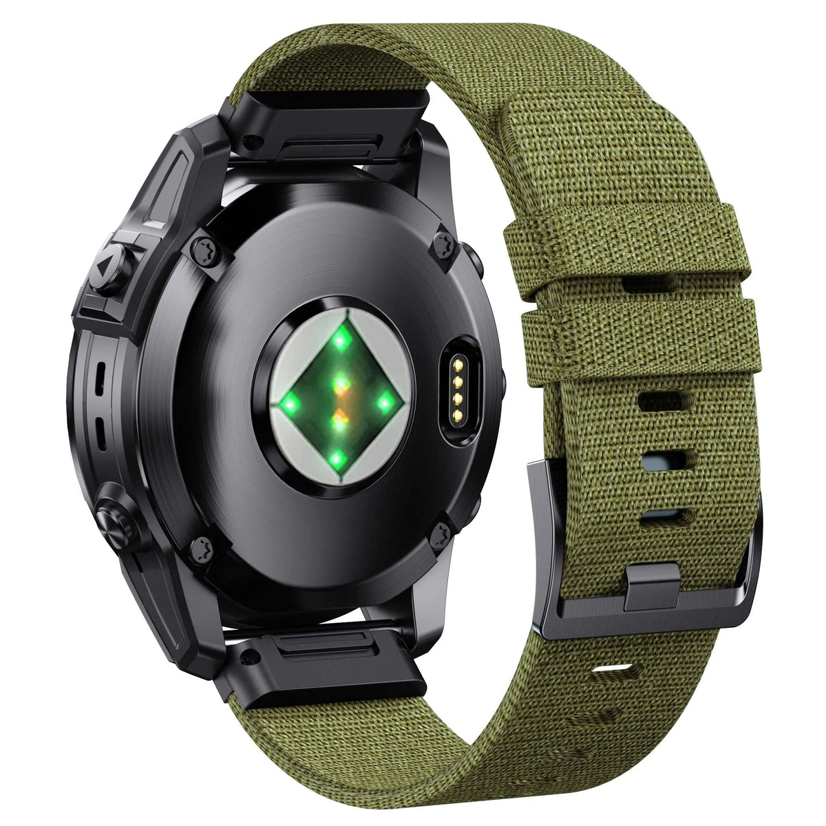 Khaki nylon strap for Garmin QuickFit - KronoKeeper