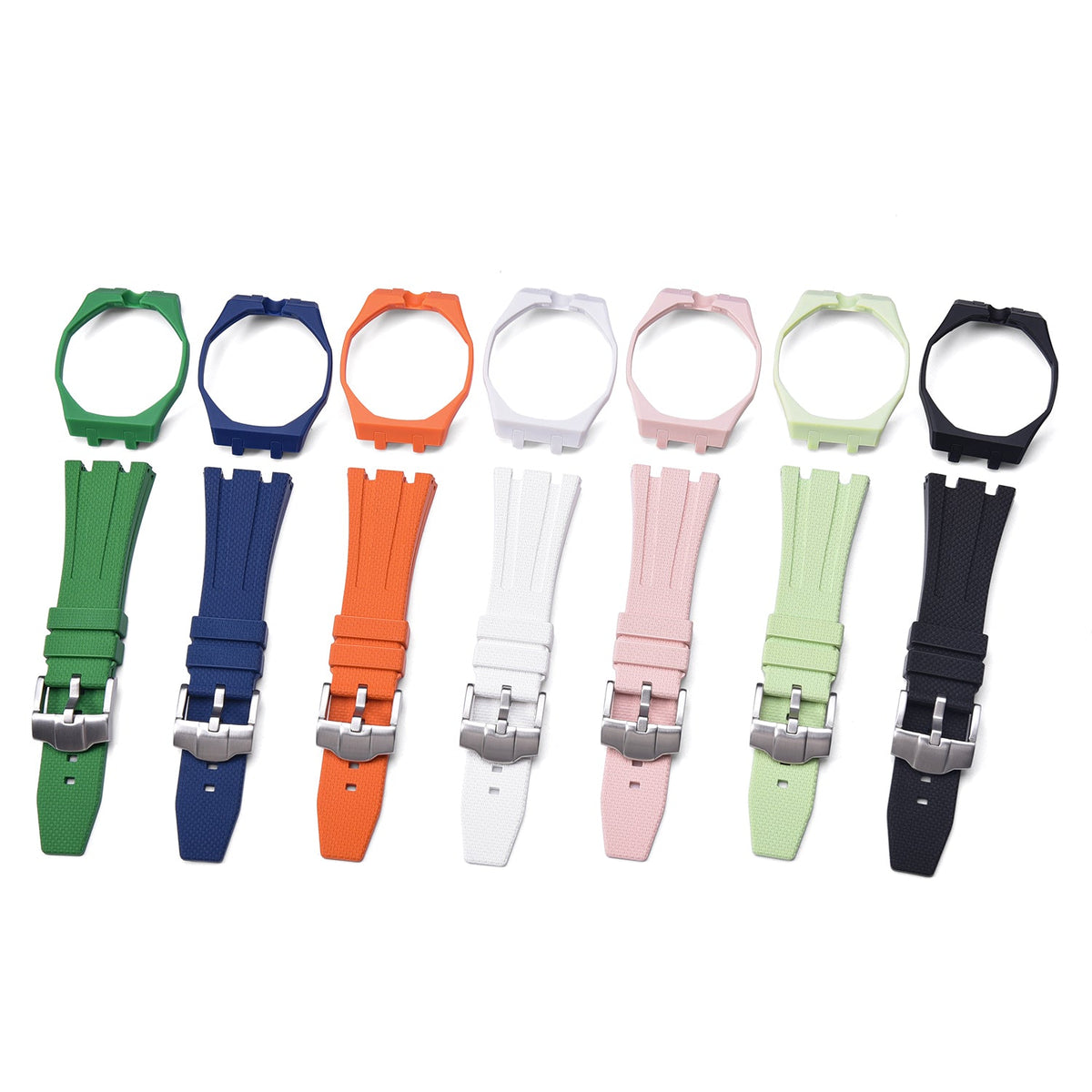 KronoKeeper rubber straps and cases for AP x Swatch collection, 7 colours