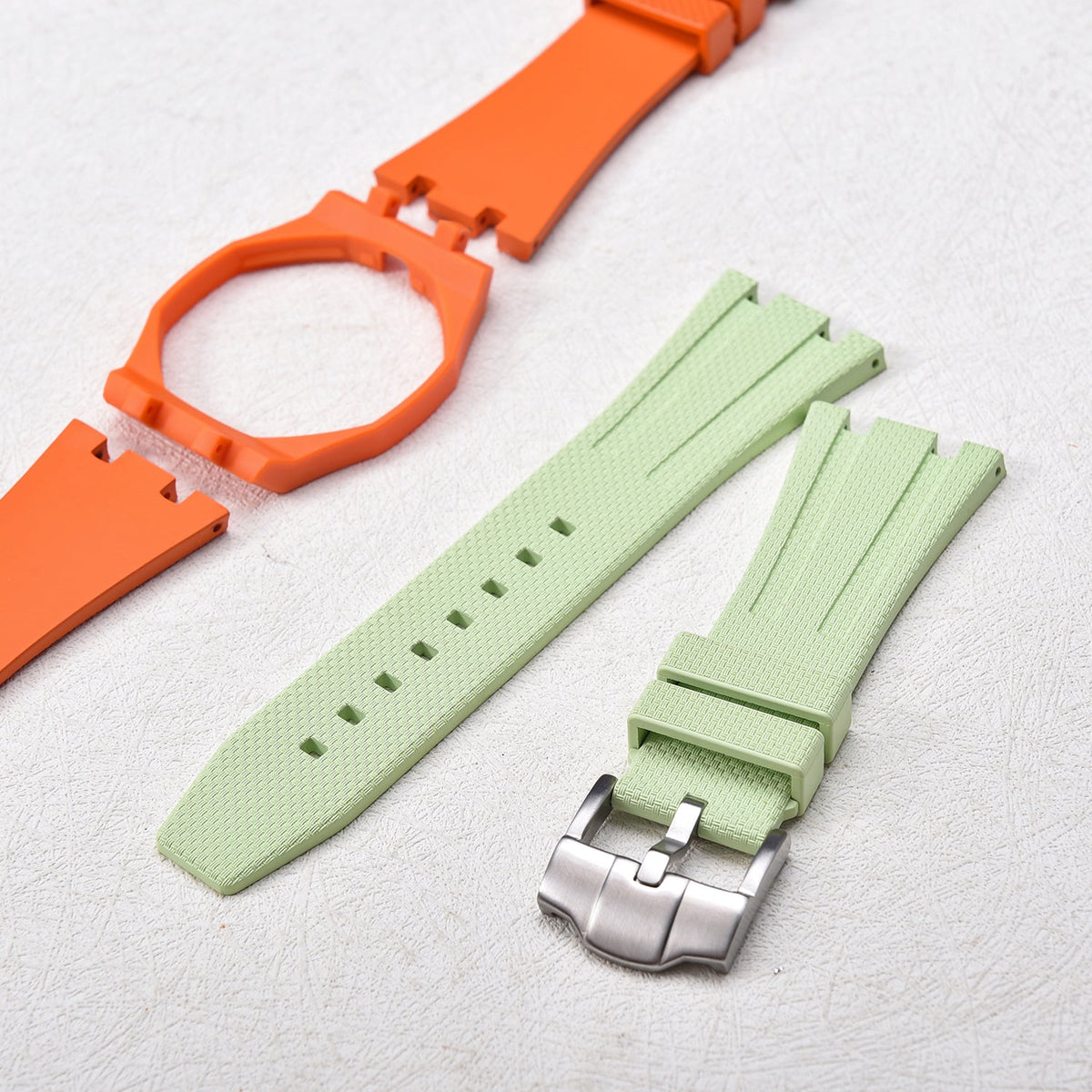Rubber strap and case for AP x Swatch Mint Green KronoKeeper – mint green strap with case