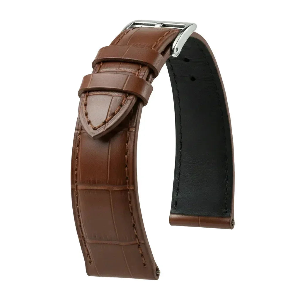 KronoKeeper strap - Felix Alligator bespoke matte - red brown - alligator leather watch strap