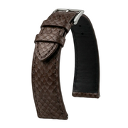 Salmon Satin Olive Moka watch strap - KronoKeeper - main view
