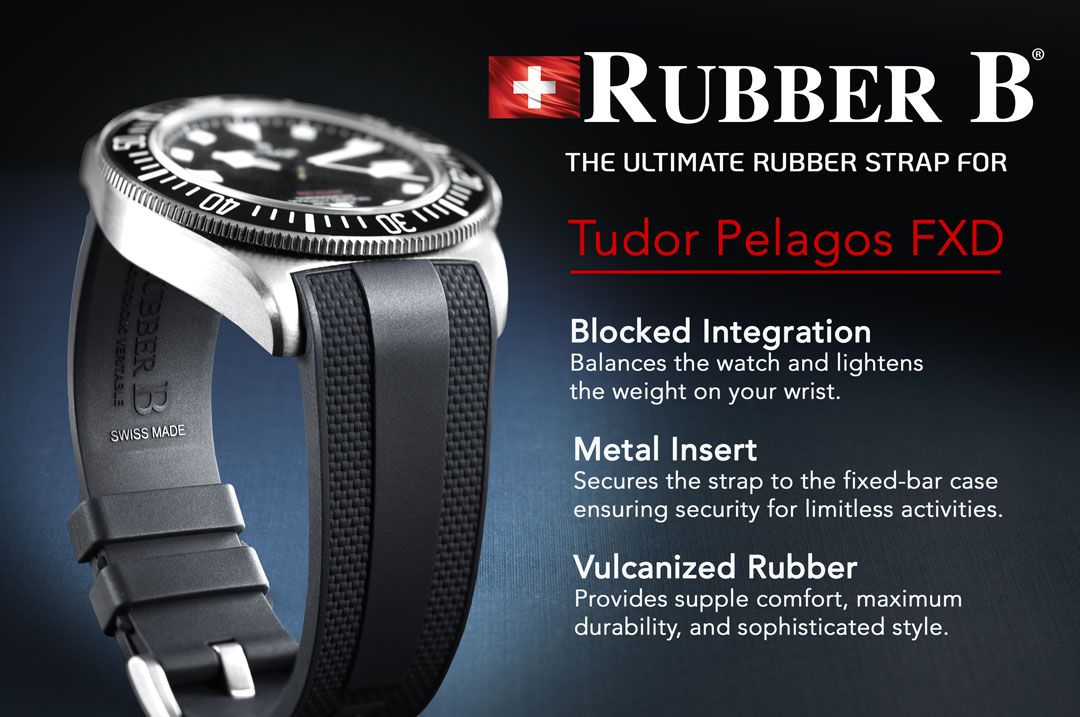RubberB T808 strap for Tudor Pelagos FXD - Green - side view